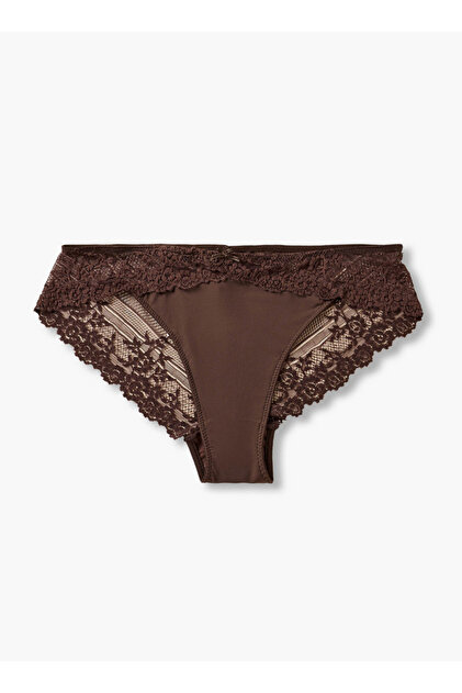 Intimates Bikini Briefs with Lace Trim