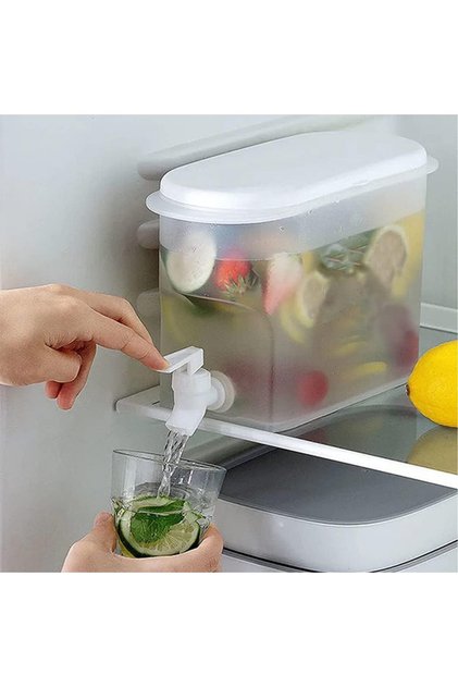 Refrigerator Water Pitcher, Iced Drinking Water Pitcher Jug Kettle with Faucet, 3.5L Large Capacity Teapot Lemon Juice Bottle Beverage Dispenser with Spigot for Fridge