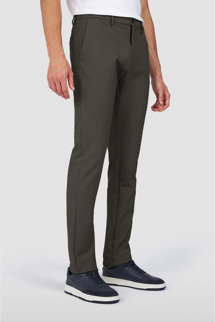 Men's Logo Woven Fabric Regular Fit Dark Green Trousers