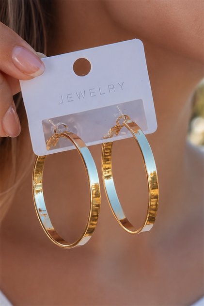 Gold Color Big Size Hoop Women's Earrings