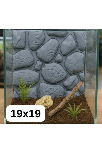 Doğal Taş Duvar Temalı Teraryum Süsü ve Dekoratif Arka Plan Paneli
