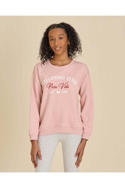 Senior Girls Pink Printed Sweatshirt