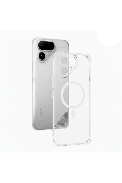 Tecno Pova Curve 2 Uyumlu Sert Mika Magsafe Şeffaf Kamera Korumalı Kılf
