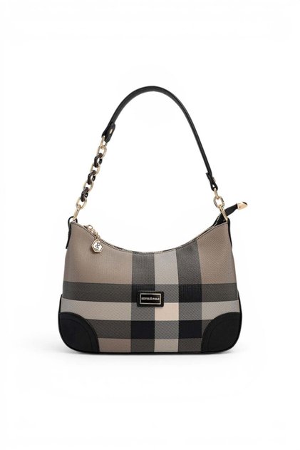 Coffee - Black Plaid Women's Shoulder Bag Sp1277