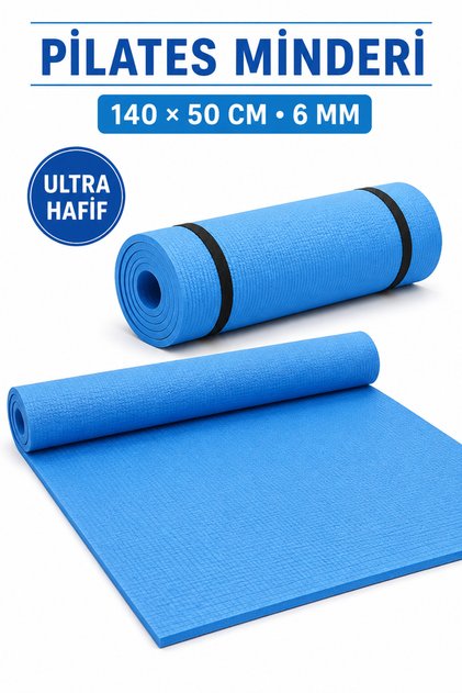 Pilates Minderi 6 mm Özel Dokulu Ultra Hafif Yoga Egzersiz ve Çocuk Oyun Matı