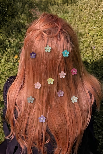Zircon Stone Colorful Flower Figured Hair Accessory Hair Clip 10 Pack