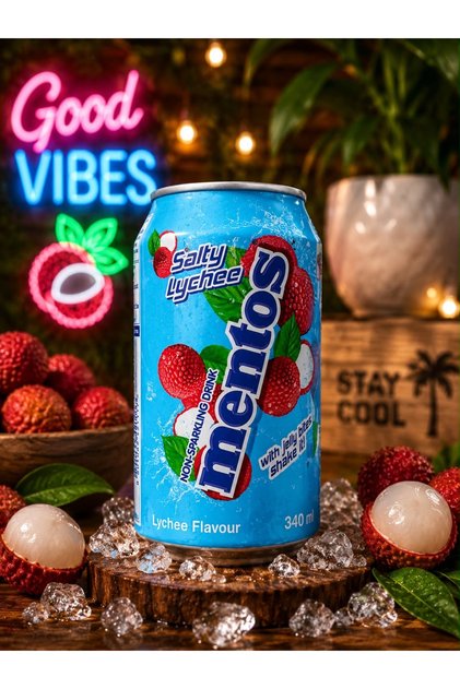 Mentos Non-Sparkling Drink Salty Lychee 340ml