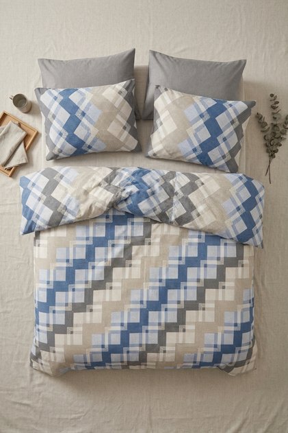 Linevra Cotton Double Bed | Elastic Sheet Bedding Set | Premium Series | Elasticized Sheet