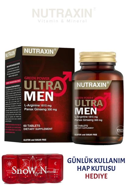 Ultra Men (L-Arginine, Ginseng, Tribulus) 60 Tablet + Hap Kutusu Hediye