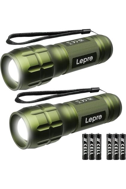 LED Torch Battery Powered, Hand Flashlight, Adjustable Focus, Water Resistant, Lightweight, fo