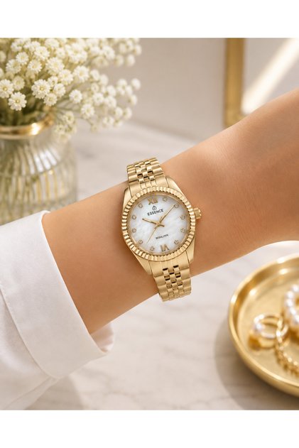 Women's Wristwatch Stylish Suitable for Daily Use Stainless Steel Strap Steel Case Water Resistant 50 Meters