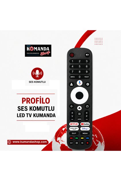 (SES KOMUTLU) PROFİLO SES KOMUTLU LED TV KUMANDA