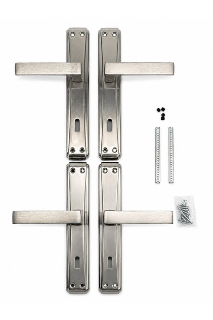 Lama Mirror Nickel Satin Room Aluminum Door Handle (2 Sets)