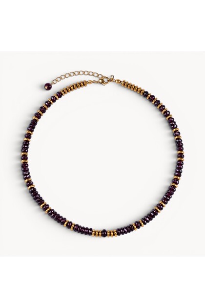 Sól Elegance Collection 100% Natural Garnet Stone Necklace - the Stone of Nobility