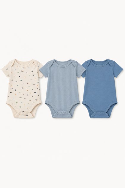 Baby Mini Home Theme 3-Piece Baby Boy Half Sleeve Body Set 47008