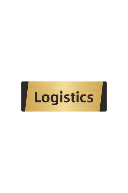 Logistics Metal Warning Sign 10X20 cm Gold Color
