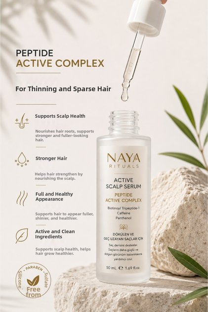 Peptide + Caffeine + Panthenol Active Scalp Serum for Spilt and Thinning Hair Scalp Care Serum 50 ml -