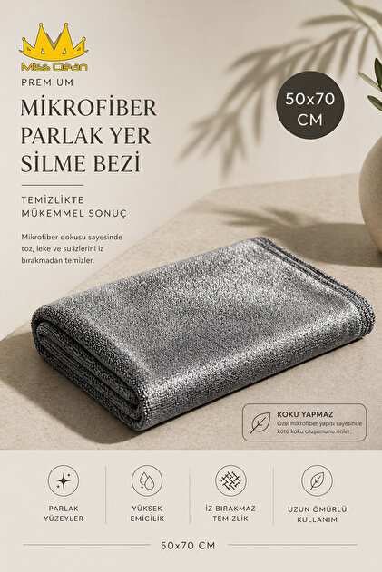 Special Series Microfiber Gray Color Shiny Floor Cloth Large Size 50*70 Cm