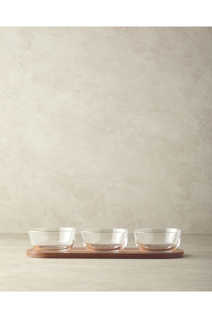 Orient Akasya 3 Piece Presentation Bowl Dark Brown