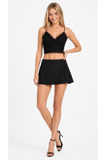 Black Strappy Lace Bustier