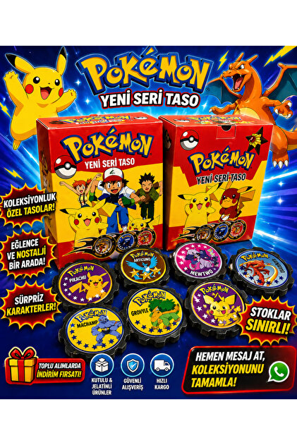 (30 ADET) Pokemon Yeni Seri Taso En Sevilen Nostaljik Pokemon Karakter Tasoları