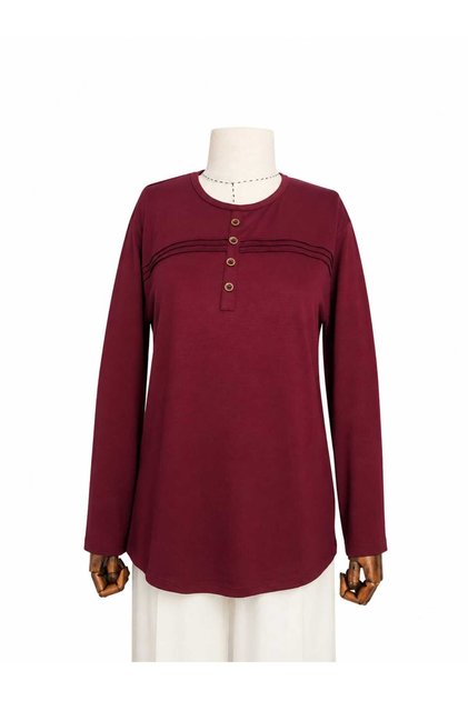 Women's Lycra Mid-Age and Above Four Seasons Mother's Combed Cotton Blouse New Season Striped Stripe Button Detail