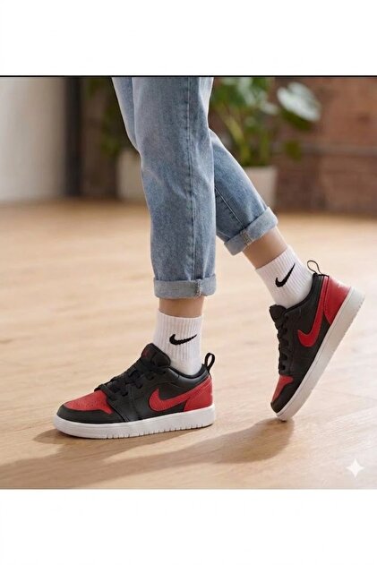 Nike Jordan 1 Low Alt Ps Kids Rubber Laced Velcro Leather Shoes