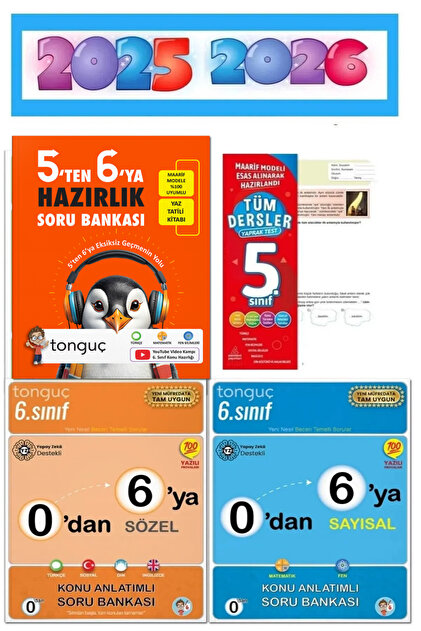 Tonguç Yayınları 5'ten 6'ya Hazırlık Seti 2025-26 Baskı 5. Sınıf