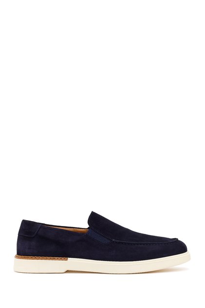 Men's Navy Blue Suede Leather Loafer 26Sfd612210