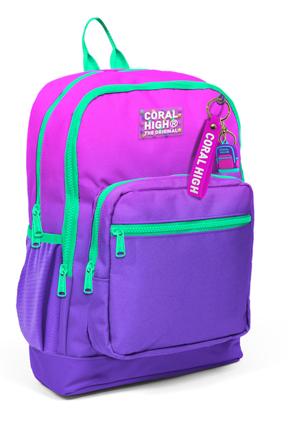 23762 Kids Pink Purple Color Transitioning Four Compartment Backpack