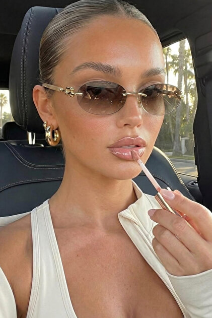نظارات شمسية نسائية بيضاوية معدنية من Tfy بعدسات متدرجة القطع وحماية من الأشعة فوق البنفسجية UV400