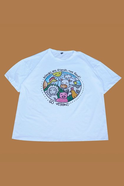 Go Vegan / Oversize Rtişört