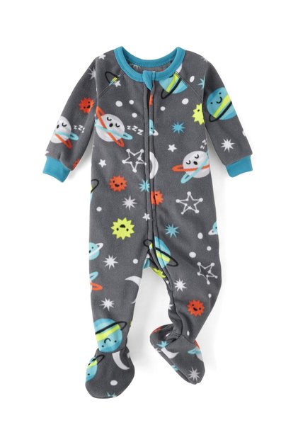 Baby And Toddler Space Microfleece Footed One Piece Pajamas