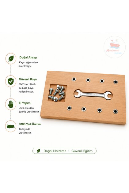 Montessori 8-Piece Screwdriver Set with Wrench | Key Screw Nut Work Daily Life Material