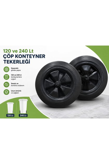 Çöp Konteyner Tekeri 2 Adet 120 Lt Ve 240 Lt