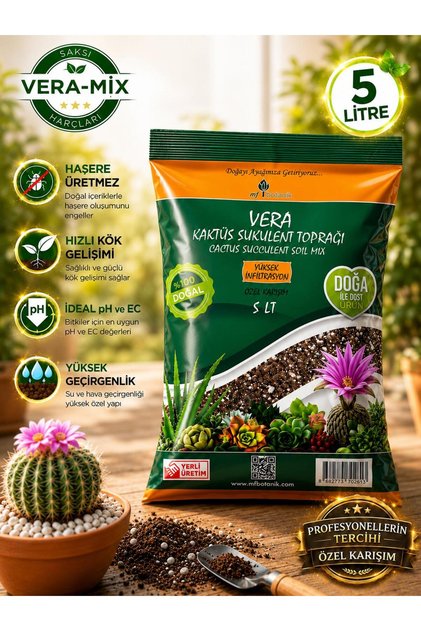 Kaktüs Sukulent Toprağı 5 lt - Teraryum Için Uygun Toprak