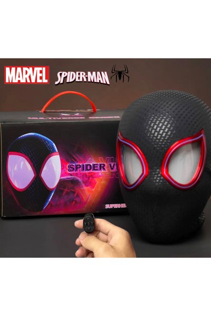 With box Electric version B Marvel Mascara Miles Spiderman Headgear Cosplay Moving Eyes Elect