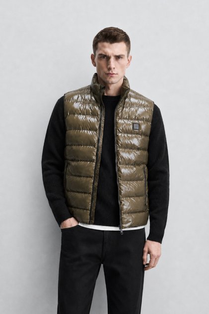 Slim Fit Erkek Parlak Şişme Yelek