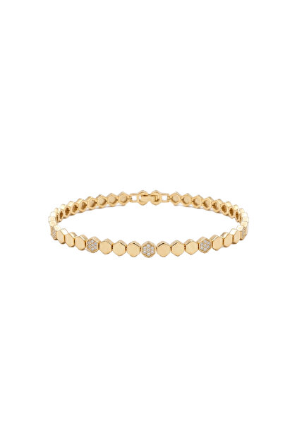 Çelik gold petek zirkon taşlı bileklik