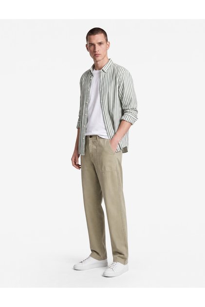 Regular Fit Striped Button-Down Collar Long Sleeve Shirt