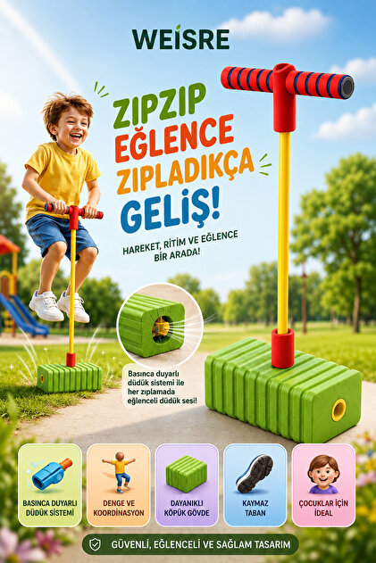 Çocuklar İçin Atlama Zıplama Oyuncağı Boy Uzatıcı Eğitici Denge Geliştirici Eğlenceli Spor Oyuncağı