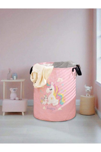 unicorn Unicorn laundry basket, foldable large capacity canvas storage bucket, children's toy clothi
