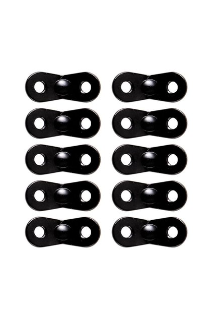 black 10 Pcs Aluminum Alloy Tent Rope Tensioners Camping Non-Slip Cord Lock Buckles Dual Holes Wind