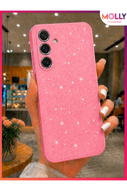 Cotton Candy Berry Glitter and Sparkle Shiny Glittery Silicone Case for Samsung Galaxy S24 Fe