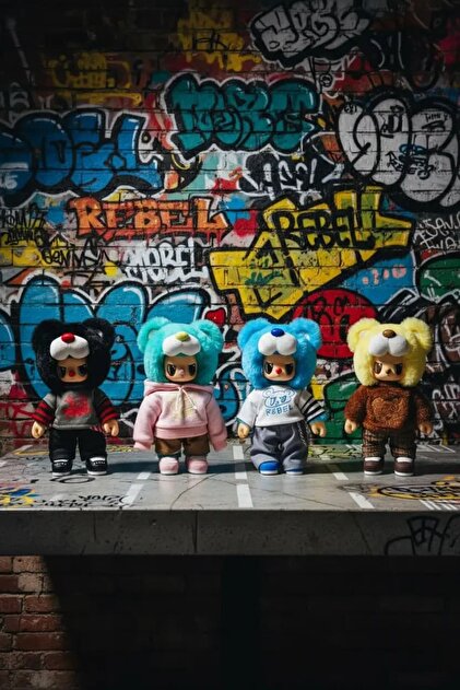 Miniso Rebel Bear Pozlanabilir Figür Cadde Serisi Sürpriz Figür