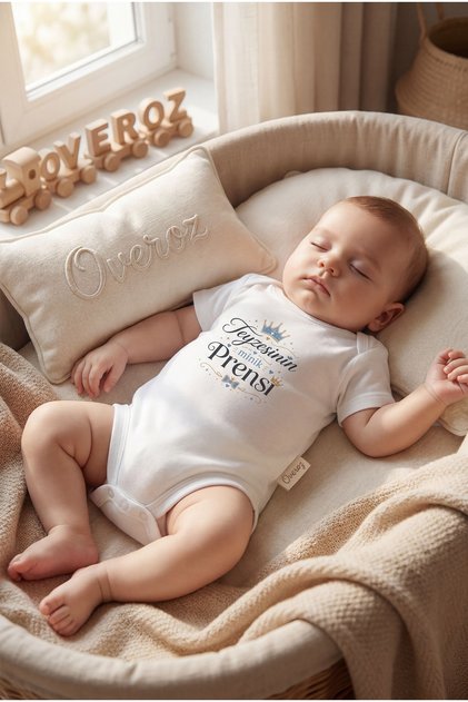Auntie's Prince Written Baby Bodysuit, Baby Boy Bodysuit with Snap Fasteners, White Short Sleeve Bodysuit, Baby Gift 5683-44