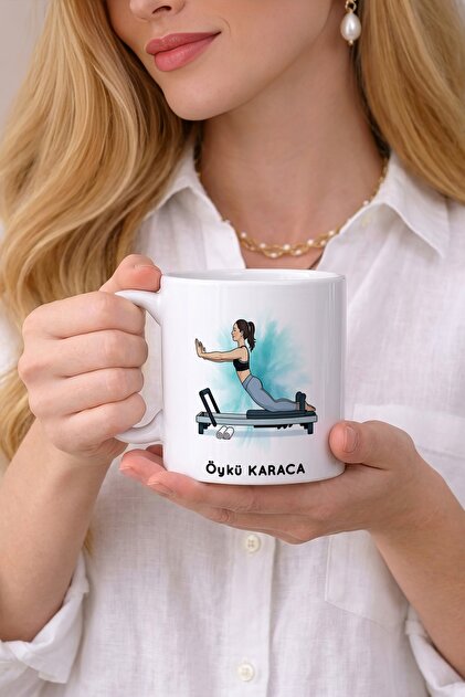 Diger Pilates Egzersiz Kişiye Özel Çift Taraflı Baskılı Porselen Kupa Bardak Hediye