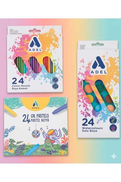 24'LÜ BOYA SETİ 24X3- KURU BOYA 24'LÜ-PASTEL BOYA 24'LÜ-SULU BOYA 24'LÜ