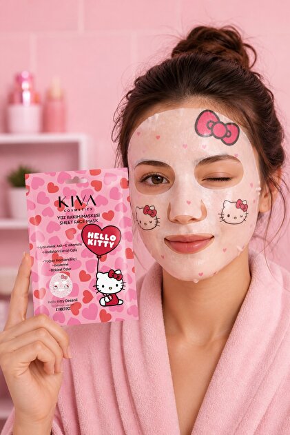 ★キティ★ ハンドメイドマスク No.1573 Hello Kitty X Dekomus Licensed Paper Facial Care Mask with Dekomus