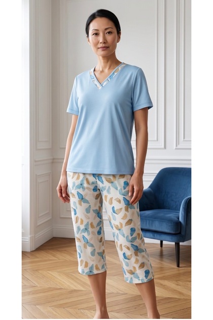 26516 100% Cotton Kisakol Pajama Set Large Size Mother's Pajamas